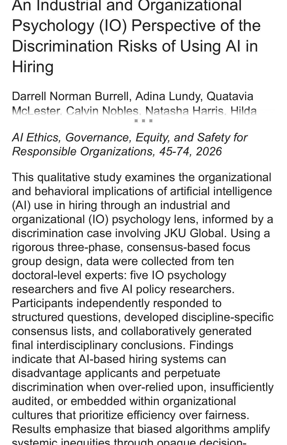 Publication: Discrimination Risks of Using AI in Hiring